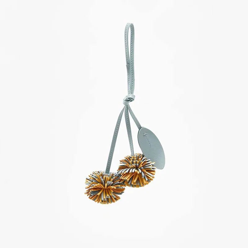 High-Grade Leather Flower Ball Tassel – Bag & Car Pendant