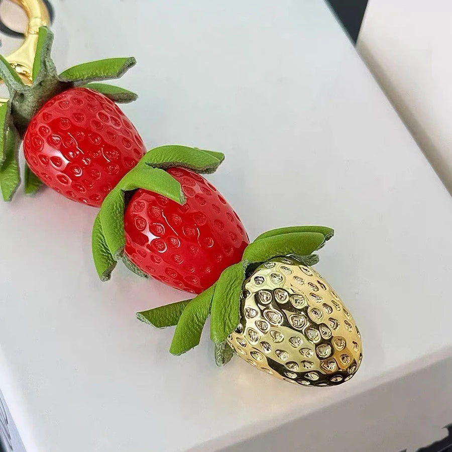 Raspberry & Blackberry Charm – Leather Bag Accessory