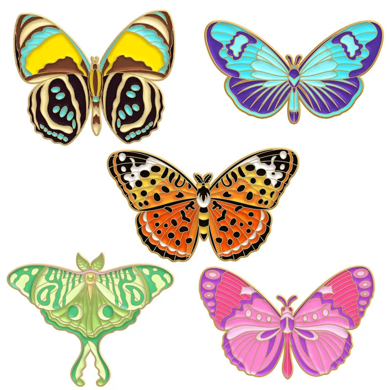 Colorful Butterfly Enamel Pin – Cute Insect Brooch