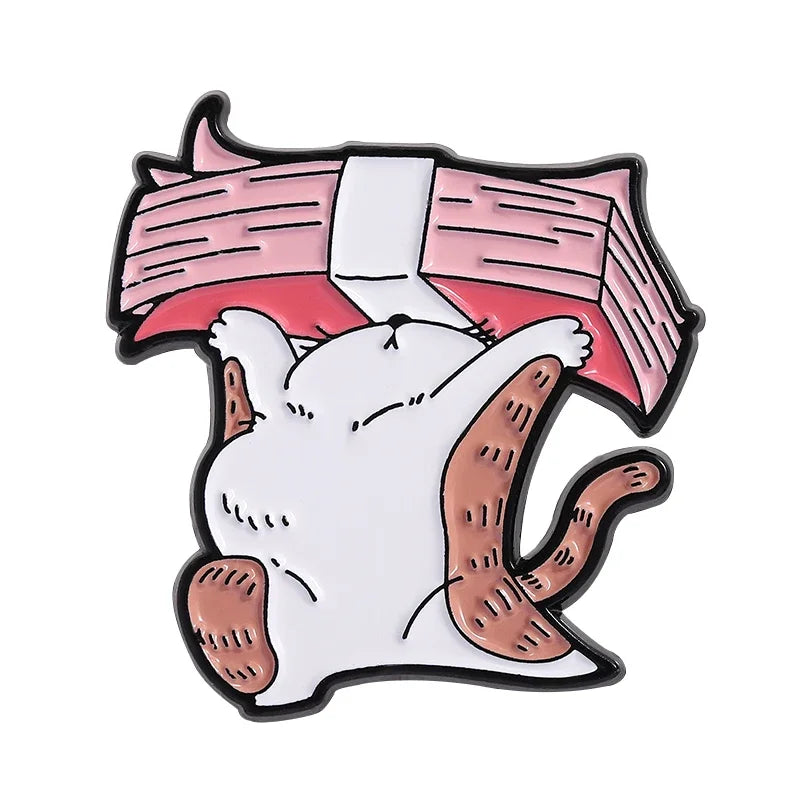 I’m OK Cat Office Work Enamel Pin – Funny Money Brooch