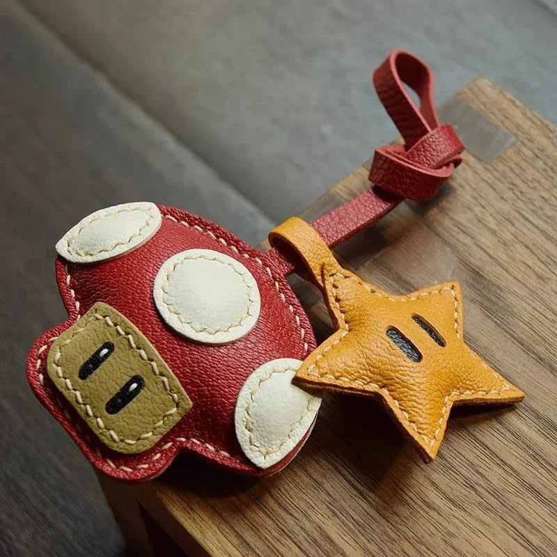 Exquisite Leather Bag Charm – Scarecrow Design