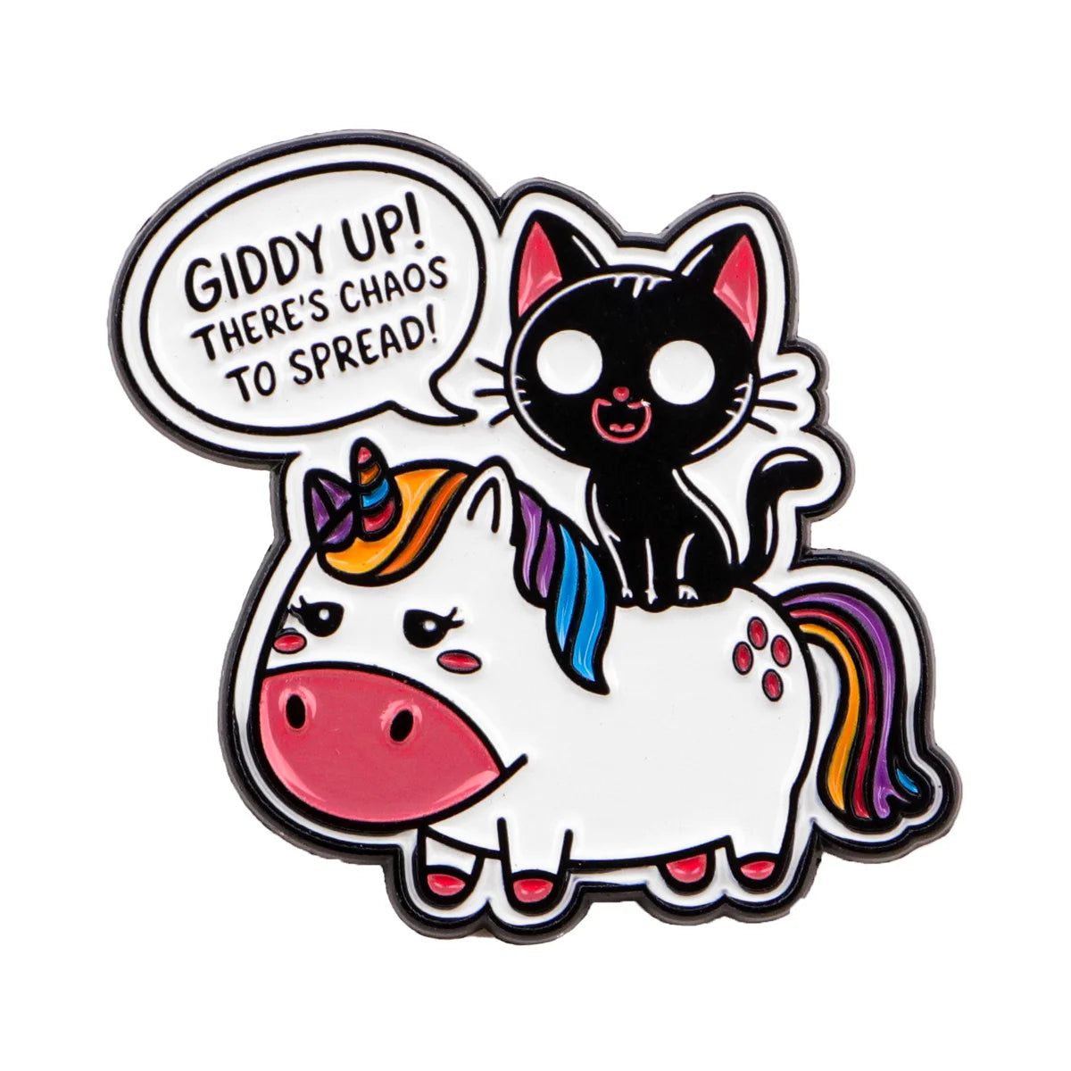 Cute Black Cat Enamel Pin – Witchy Halloween Brooch