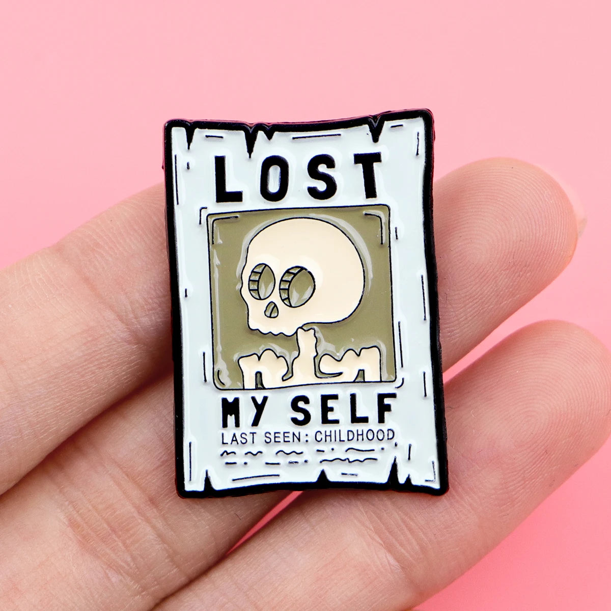 Skeleton Art Enamel Pin – Cartoon Skull Brooch