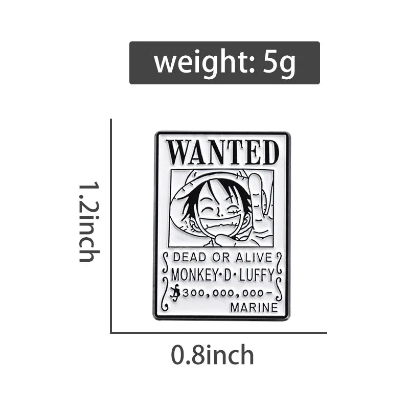 One Piece Luffy Enamel Pin – Straw Hat Pirate Anime Badge