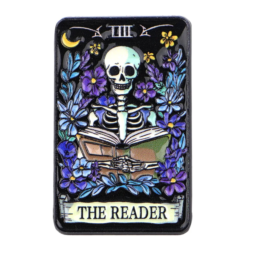Skeleton Tarot Enamel Pin – READER Brooch