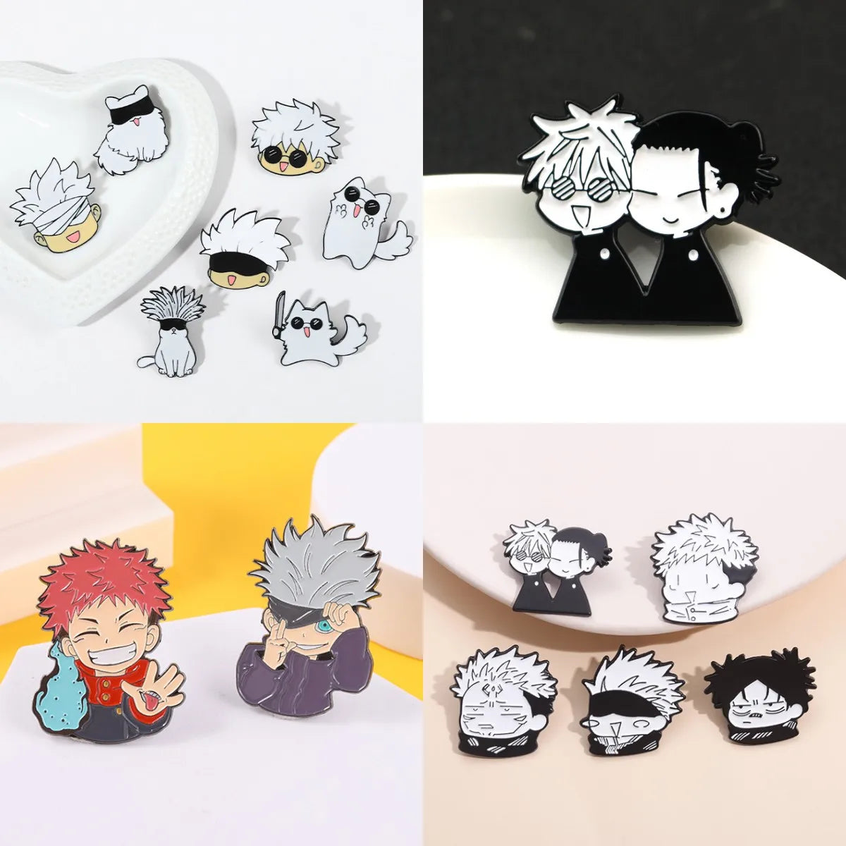 Animated Character Metal Pins – Trendy Backpack & Jacket Badges Gift Set
