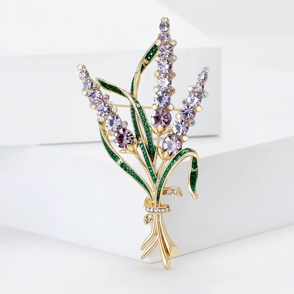 Rhinestone Wheat Ear Brooch