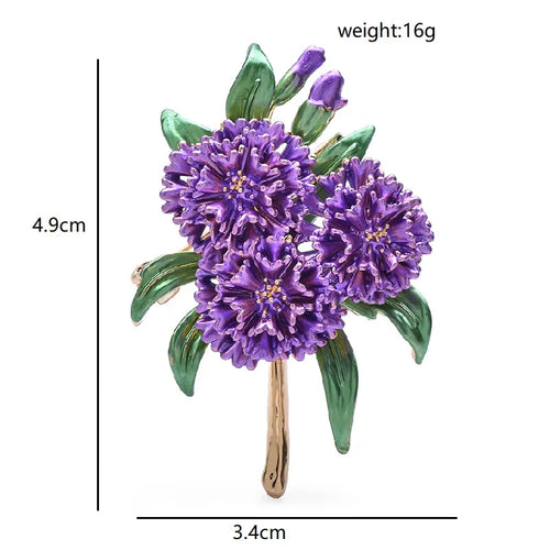 4-Color Elegant Plant Brooch Pin