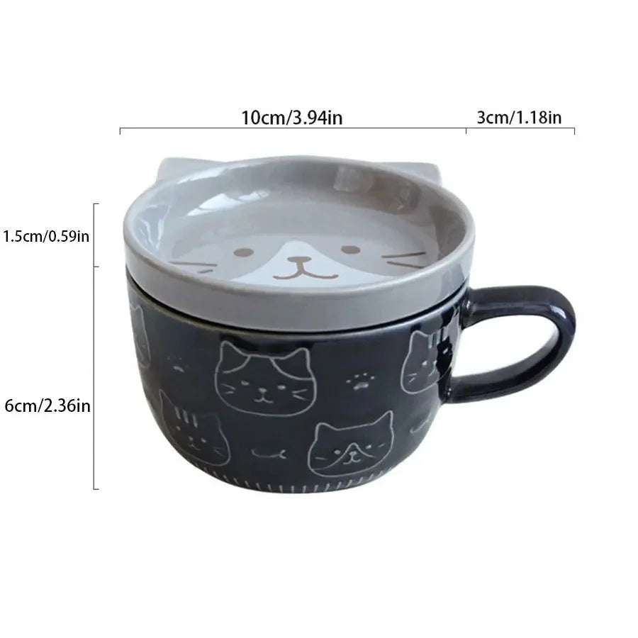 OLENKA Japanese Cartoon Cat Ceramic Mugs
