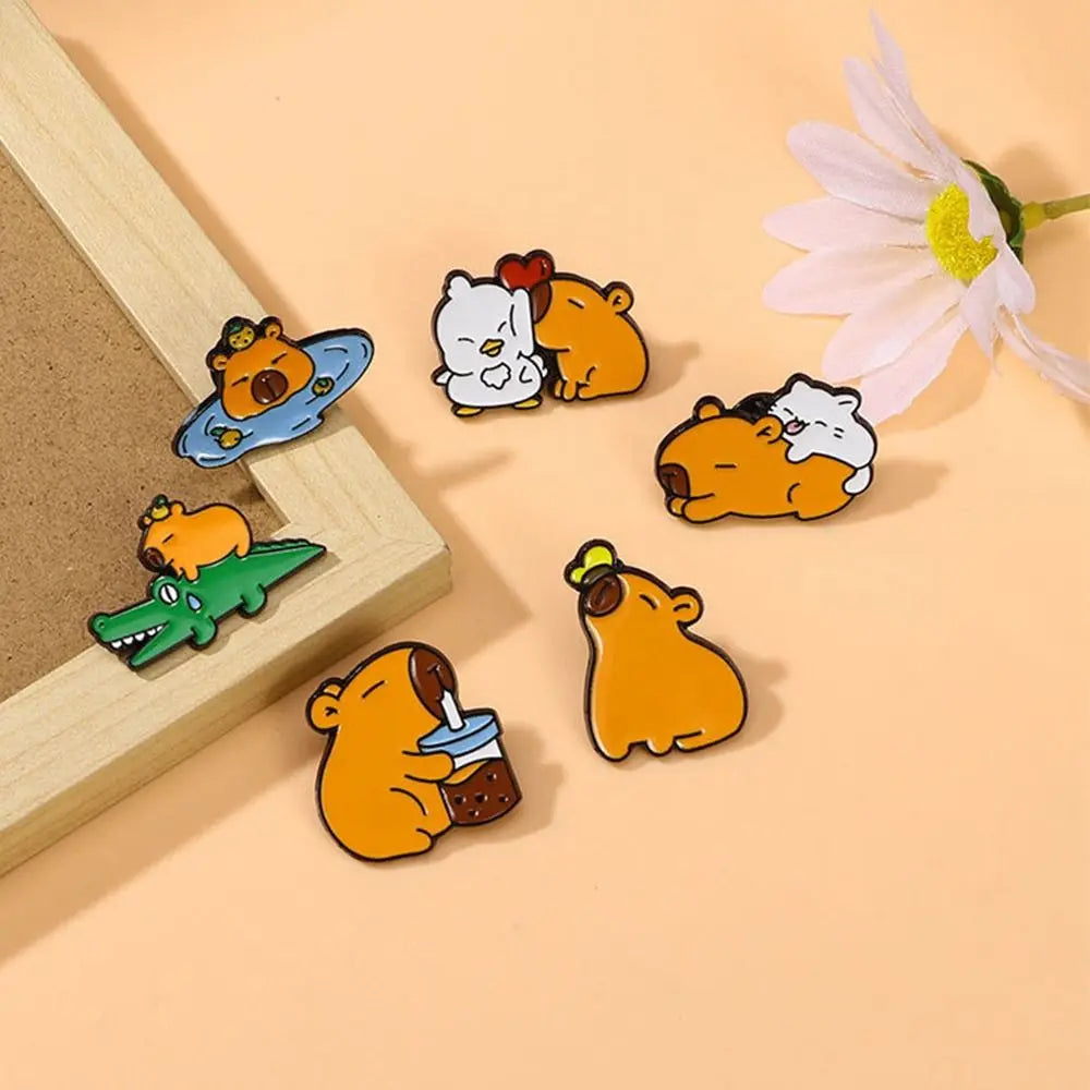 Capybara & Dolphin Brooch – Cute Bag Charm