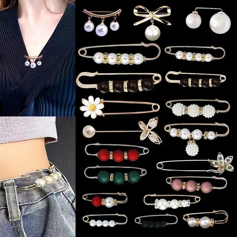 Kpop Gold Brooch Set – Fashion Safety Pins for Women