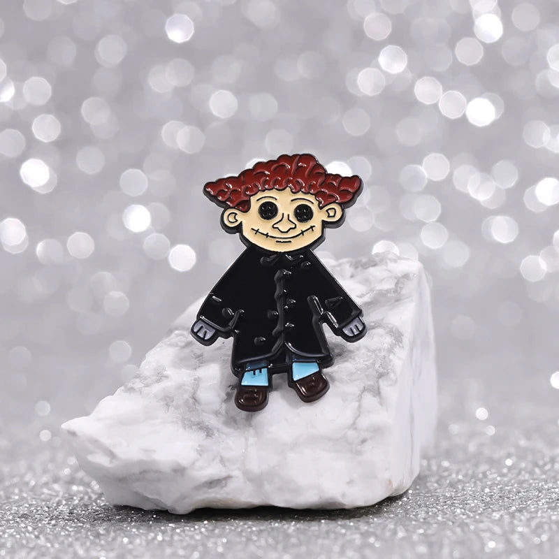 Coraline Doll Enamel Pin – Horror Punk Brooch