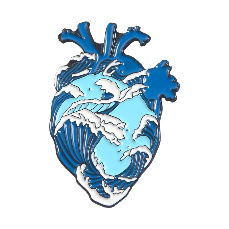 Anatomical Heart Enamel Pin – Medical Brooch Gift
