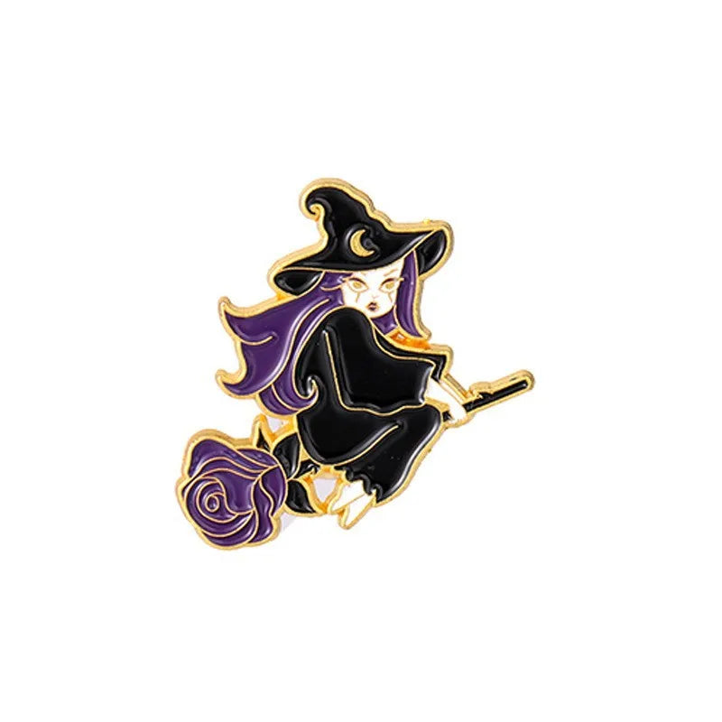 Mystic Crow Enamel Pin – Tarot & Magic Ball Design