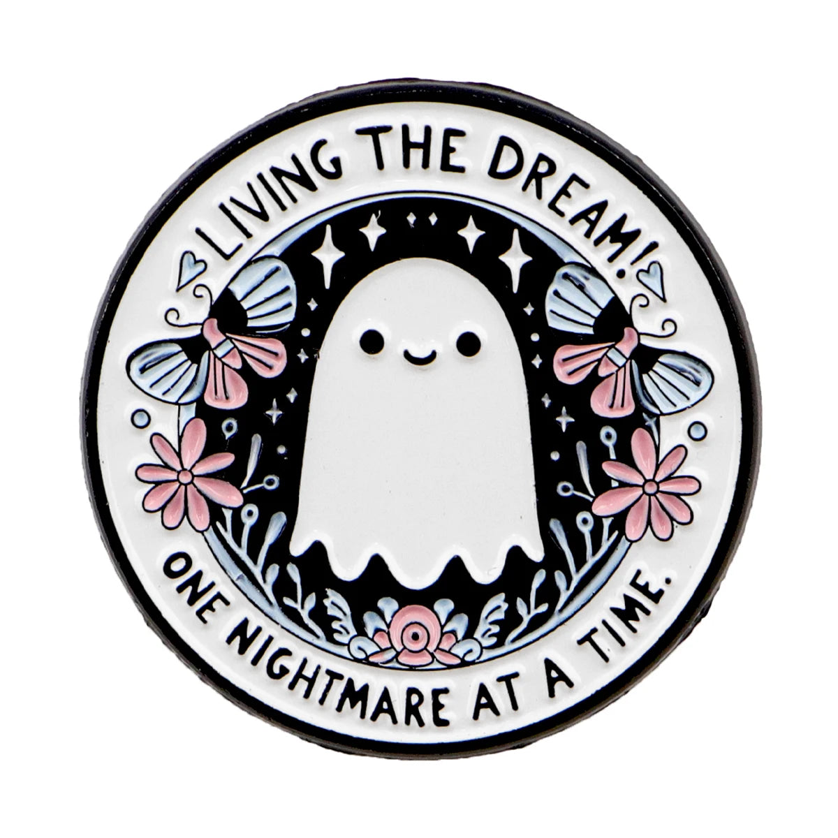 Cartoon Ghost Enamel Pin – Cute Halloween Brooch