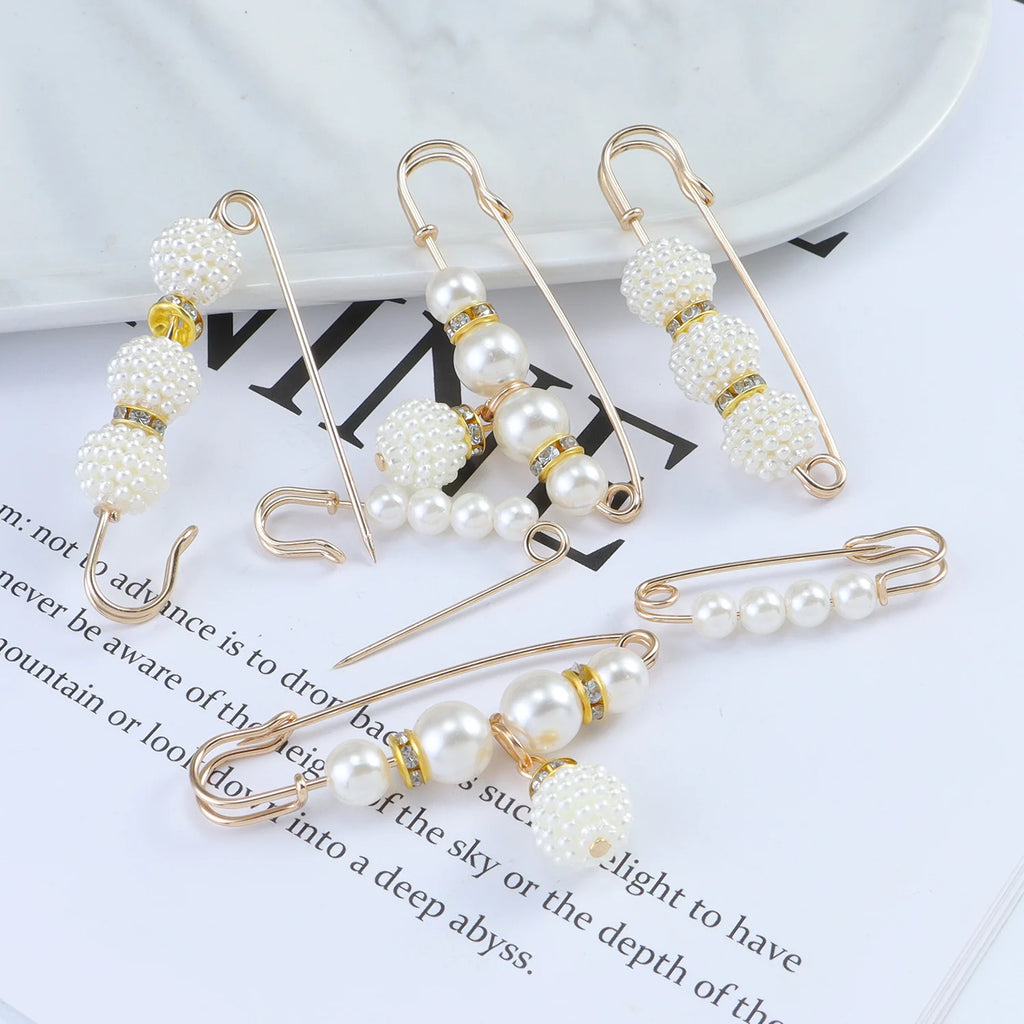 Kpop Gold Brooch Set – Fashion Safety Pins for Women