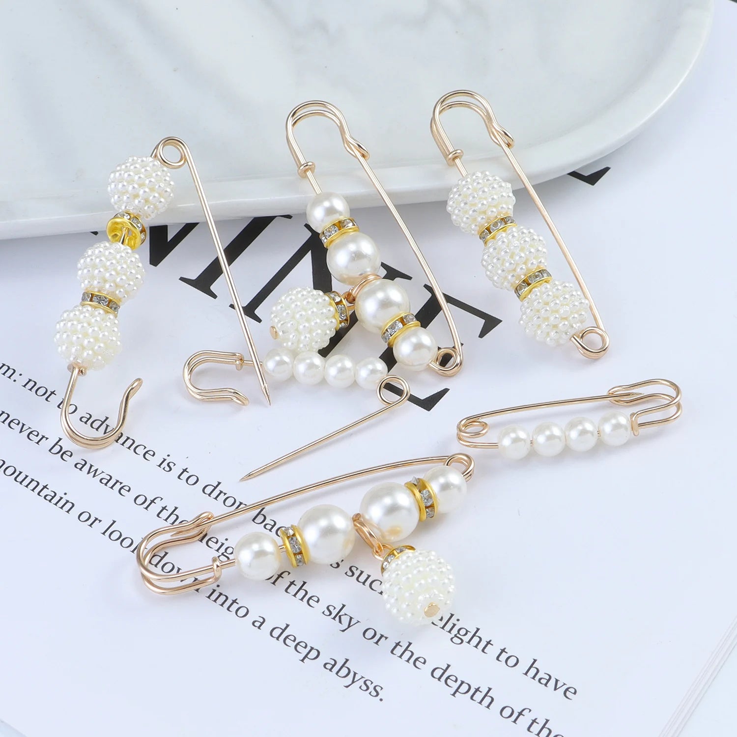 Kpop Gold Brooch Set – Fashion Safety Pins for Women