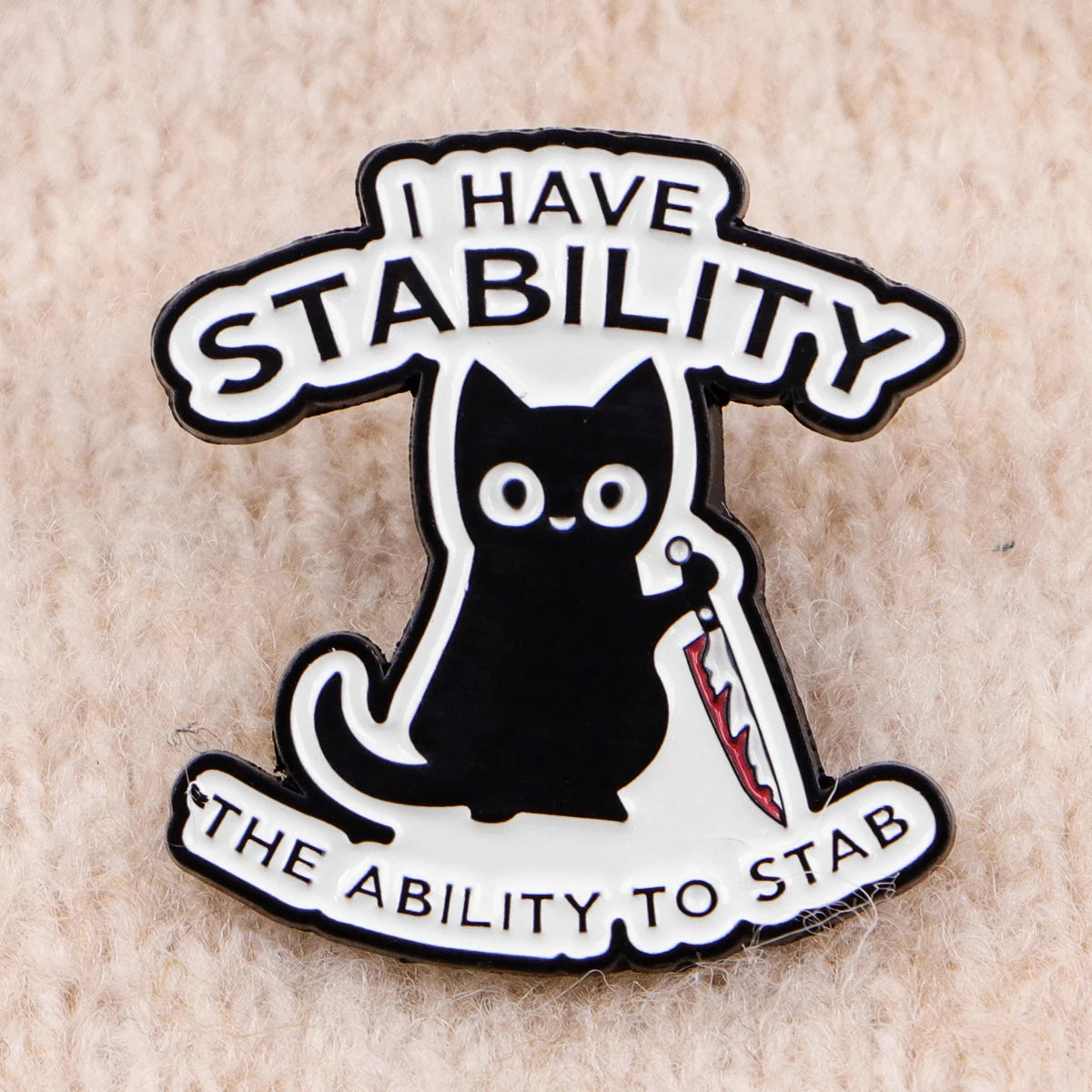 Cute Cat Quote Enamel Pin – Funny Lapel Brooch Badge for Clothes, Backpack & Hat