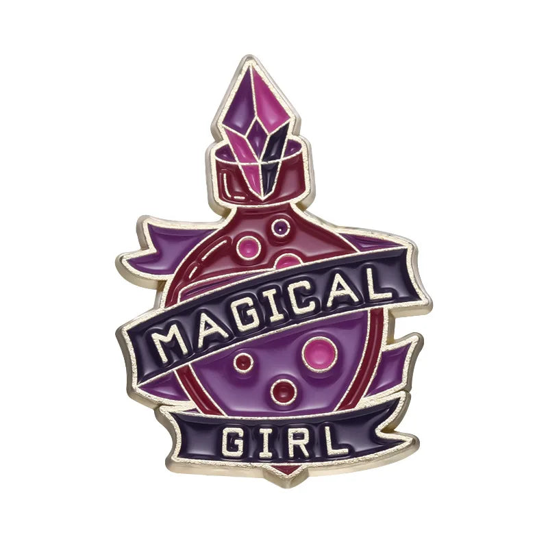 Mystic Crow Enamel Pin – Tarot & Magic Ball Design