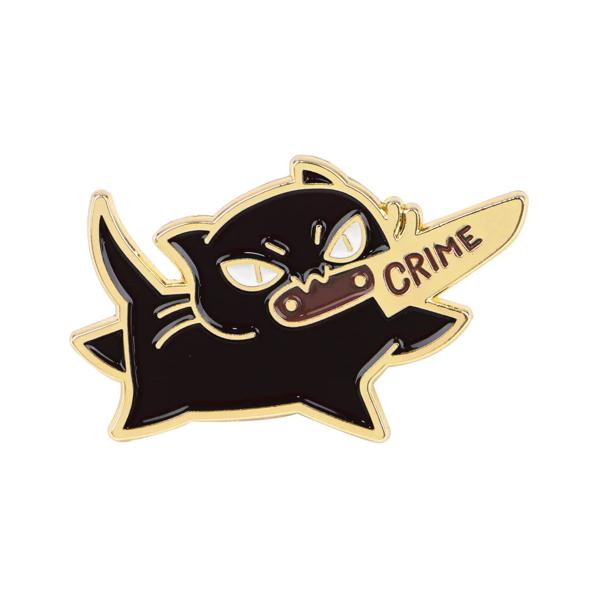 Cute Black Cat Enamel Pin – Witchy Halloween Brooch