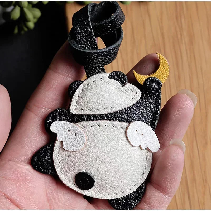 Exquisite Leather Bag Charm – Scarecrow Design