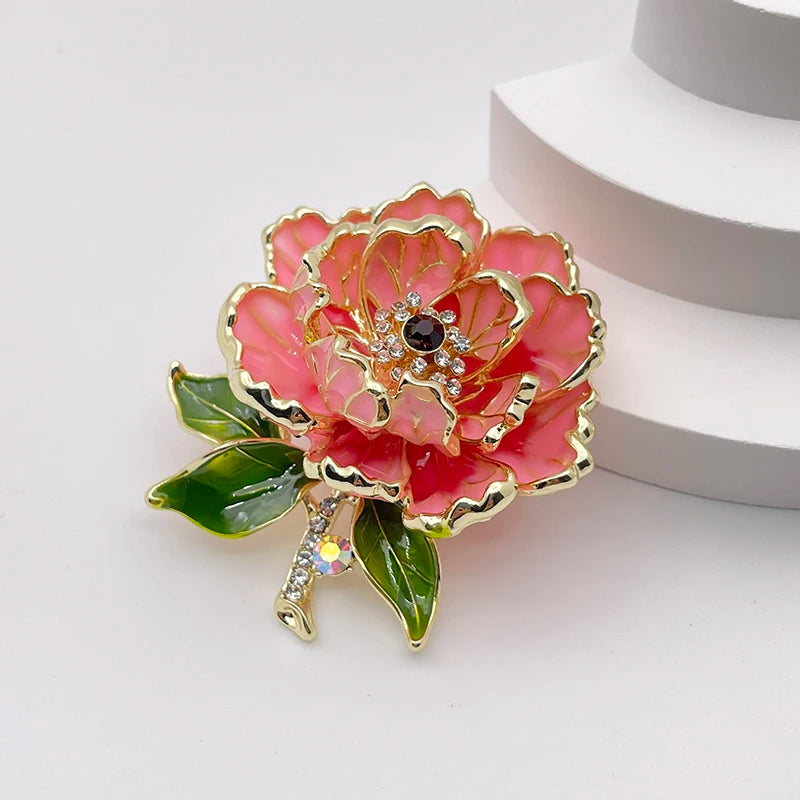 Sparkling Peony Brooch Jewelry