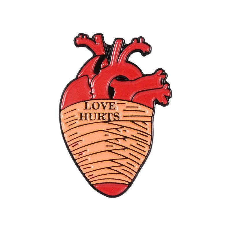Anatomical Heart Enamel Pin – Medical Brooch Gift