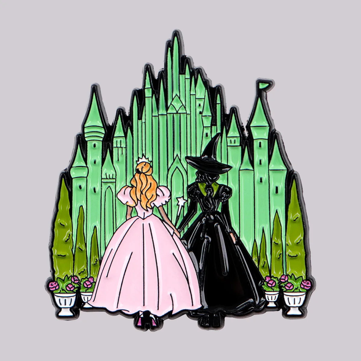 Princess & Witch Enamel Pin – Cute Cartoon Brooch for Bags & Clothes
