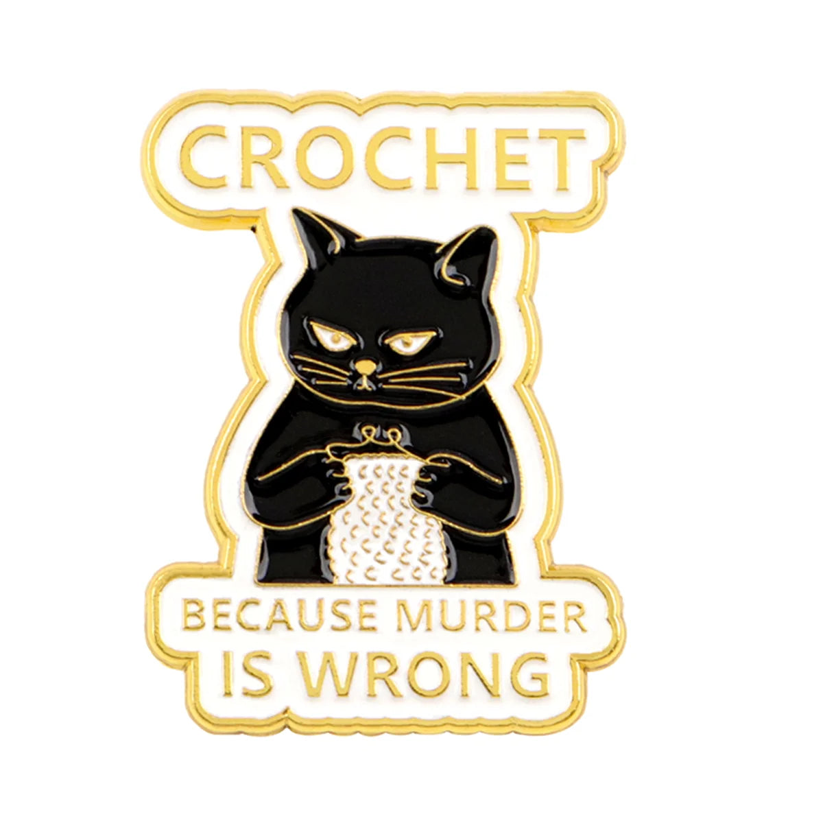 Cute Black Cat Enamel Pin – Witchy Halloween Brooch