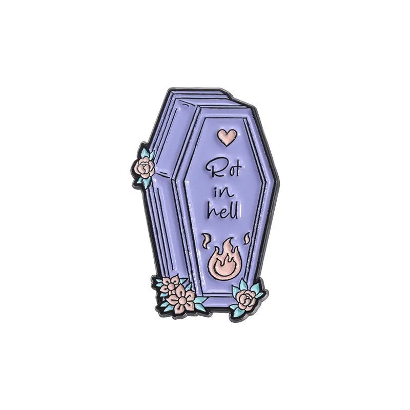 Mystic Crow Enamel Pin – Tarot & Magic Ball Design