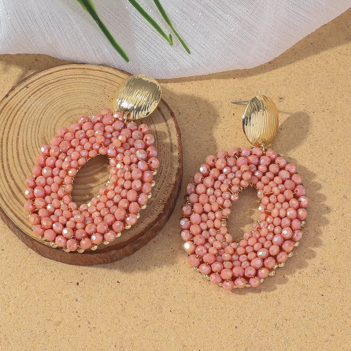 Vintage Boho Beaded Hoop Earrings