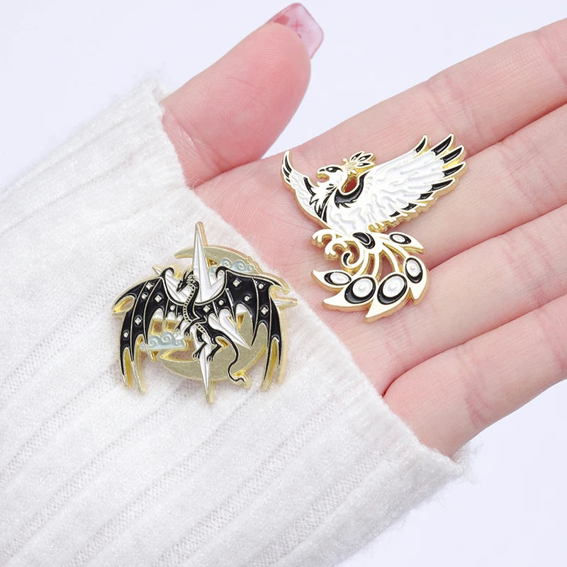 Animal Enamel Pin – Eagle, Dragon & Bird Brooch Badge